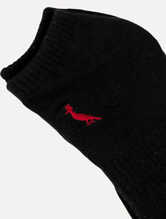 Meia Reserva Masculina Invisível Pica-Pau Bordado Preta