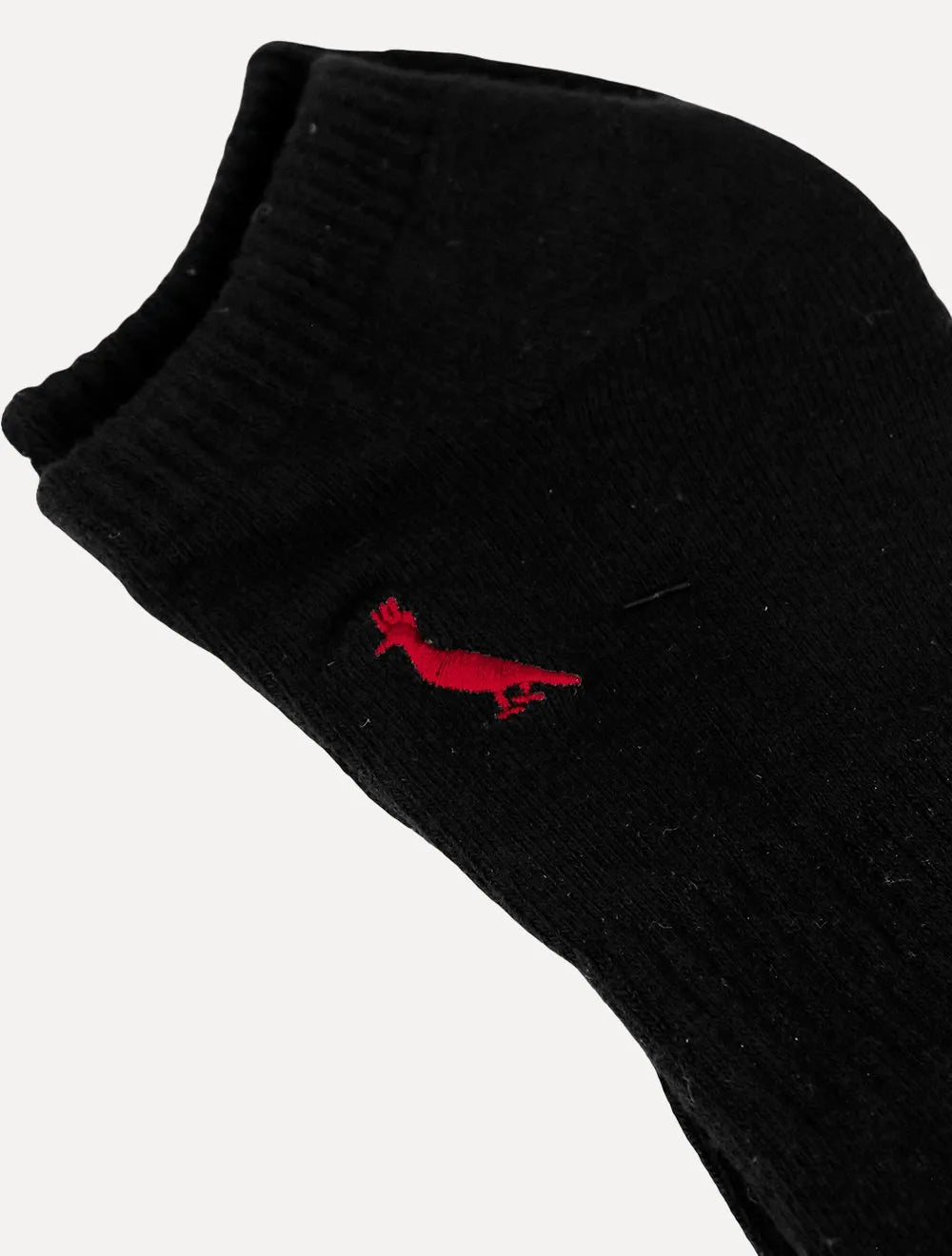 Meia Reserva Masculina Invisível Pica-Pau Bordado Preta