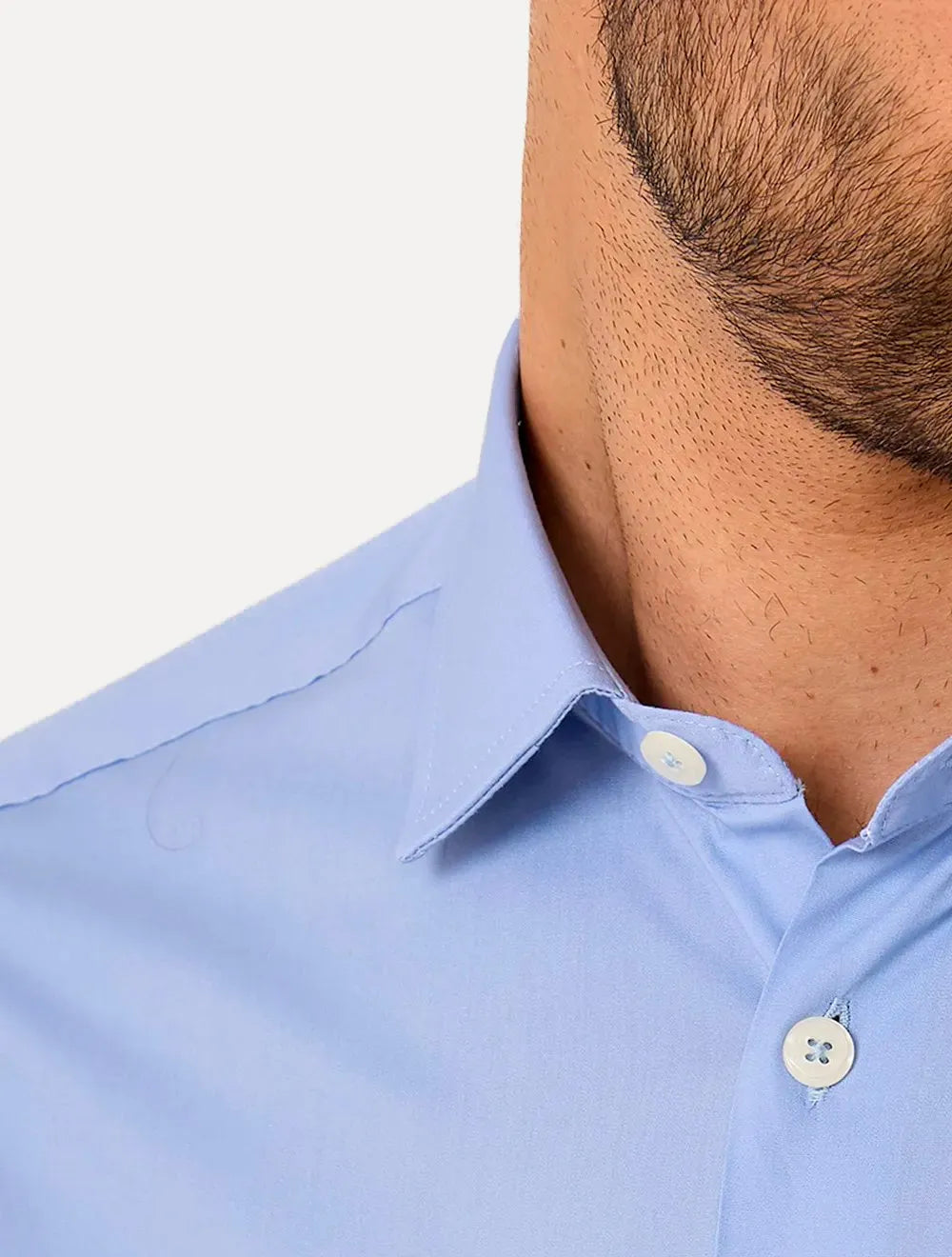 Camisa Dudalina Masculina Milano Tricoline Superfine Cotton Lisa Stretch Azul Médio