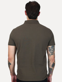 Polo Dudalina Piquet Essentials Cotton Basica Marrom Escuro