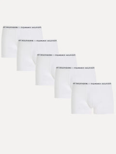 Cueca Tommy Hilfiger Cotton Boxer Trunk Branca Pack 5UN
