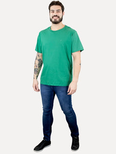 Camiseta Ellus Masculina Cotton Fine Easa Duocolor Verde Bandeira