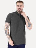 Polo Aramis Masculina Piquet Ziper Grafite Mescla