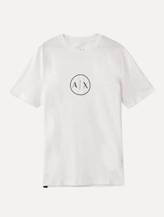 Camiseta Armani Exchange Masculina Regular Circle AX Logo Off White