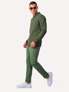 Suéter Reserva Masculino Tricot Basico Gola Careca Verde Militar