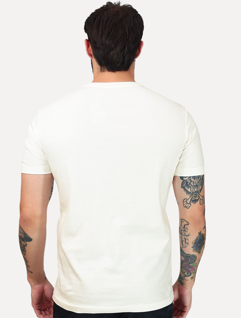 Camiseta K&J Black Premium Slim Suedine Egípcio Off White