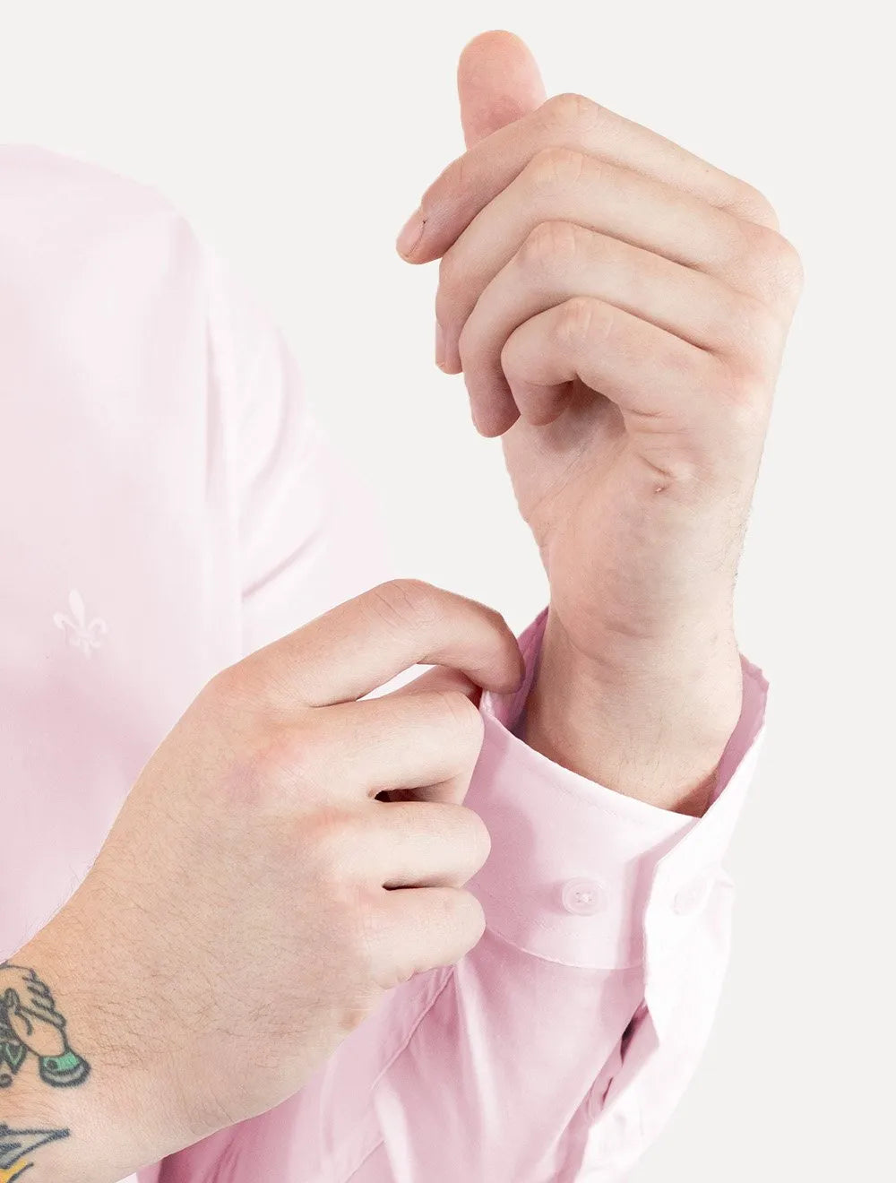 Camisa Dudalina Masculina Milano Tricoline Lisa Stretch Rosa Claro