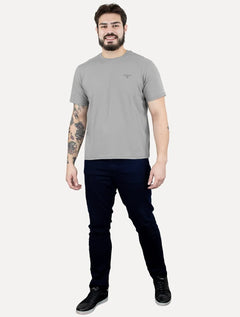 Camiseta Ellus Masculina Cotton Slim Originals Duplic Cinza