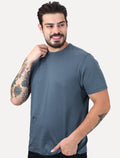 Camiseta Aramis Masculina Basic Lisa Mono Liquid Cotton Azul Médio