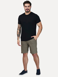 Bermuda King & Joe Masculina Slim Flex Cetim Cinza Médio