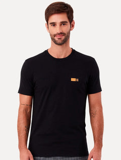 Camiseta Original Penguin Masculina Slim Rubber Logo Preta
