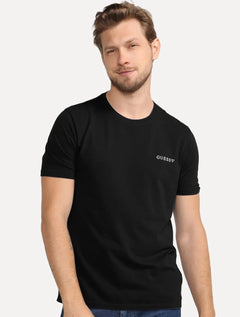 Camiseta Guess Masculina Small Silk Logo Preta