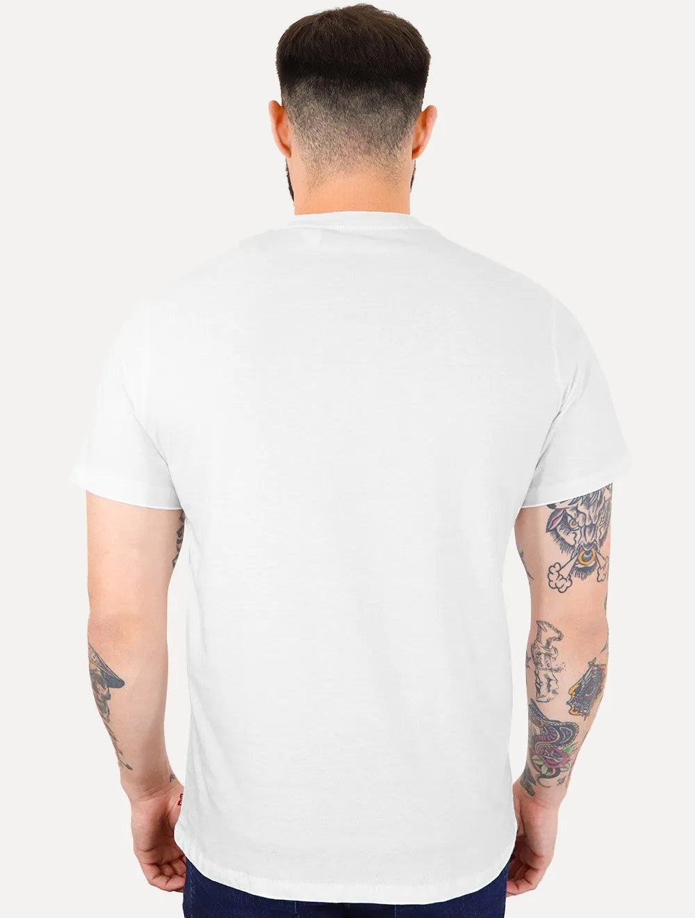 Camiseta Levis Masculina Original Inverse Logo Branca