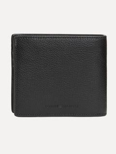 Carteira Tommy Hilfiger Porta Cartão Couro Logo Central Mini CC Wallet Preta