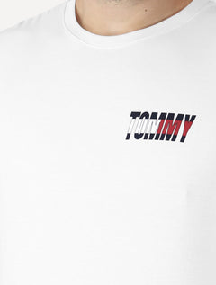 Camiseta Tommy Jeans Masculina Regular Italic Colors Logo Branca