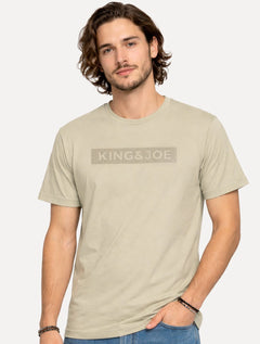 Camiseta King & Joe Masculina Premium Cotton Flex Block Stripe Cáqui