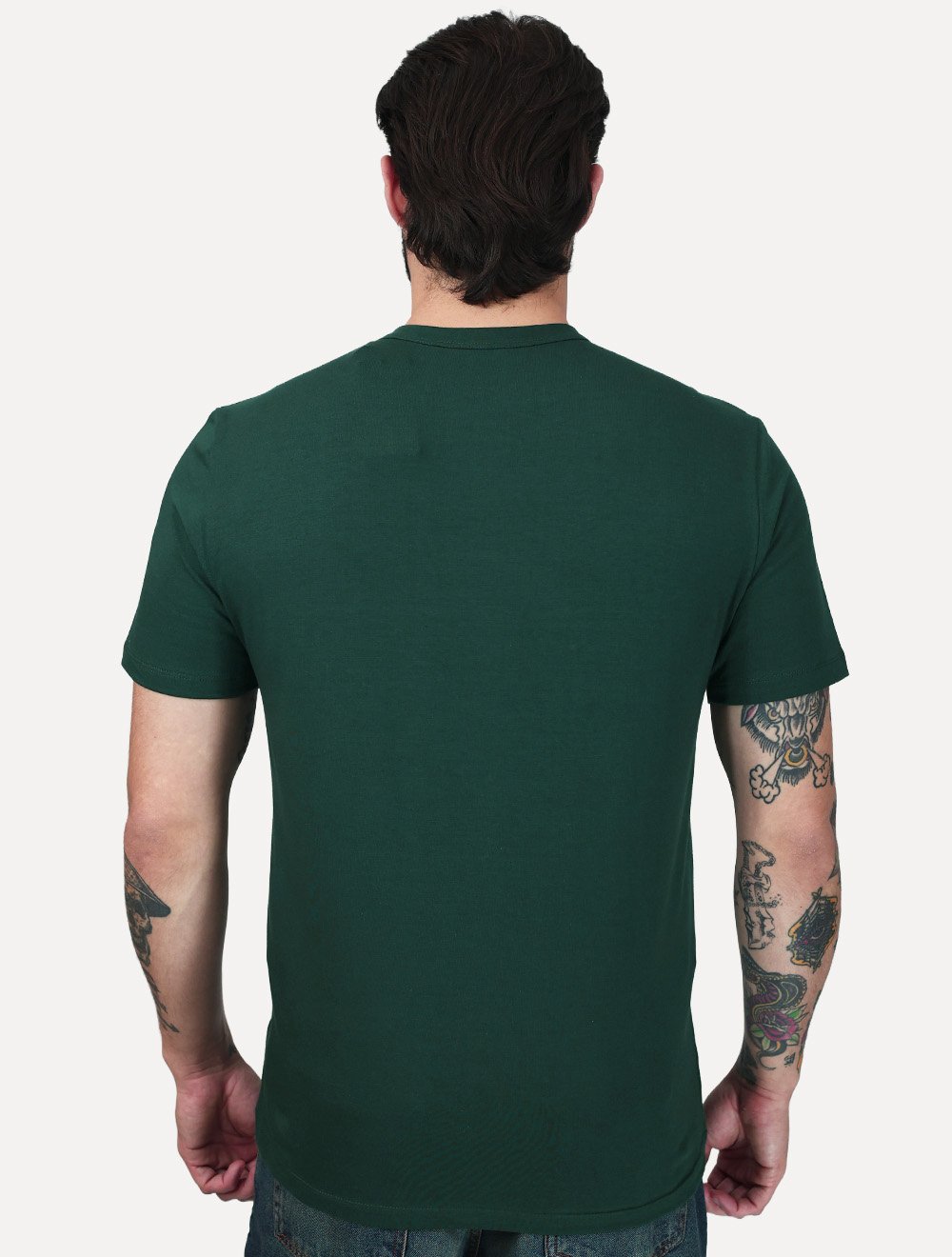 Camiseta Calvin Klein Jeans Masculina Lisa Cotton Verde Escuro