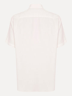Camisa Dudalina Masculina Manga Curta Slim Fit Slub Cotton Flame Branca