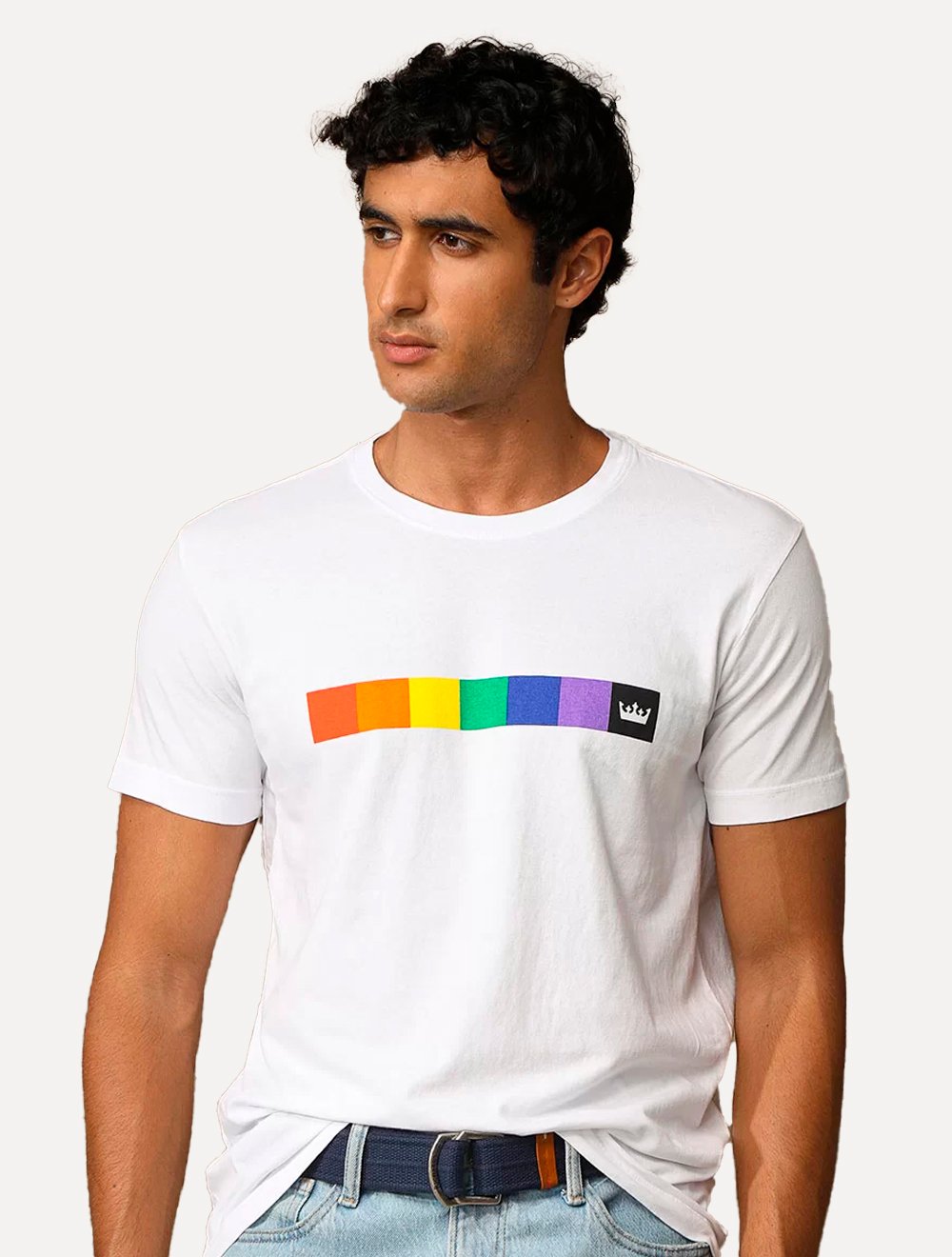 Camiseta Osklen Masculina Regular Stone Colored Squares Branca