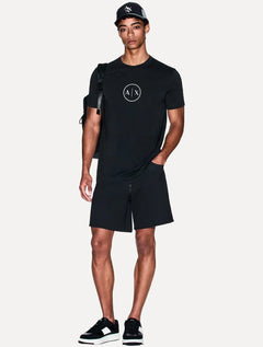 Camiseta Armani Exchange Masculina Regular Circle AX Logo Azul Marinho