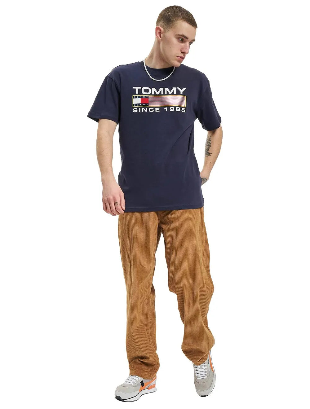 Camiseta Tommy Jeans Masculina Classic Athletic Twisted Logo Azul Marinho