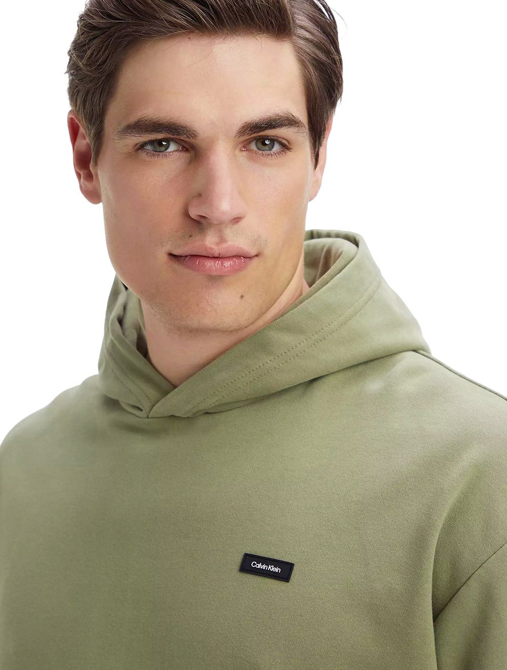 Moletom Calvin Klein Canguru Hoodie CK Tag Verde Oliva