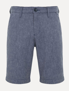 Bermuda Dudalina Masculina Sarja Slim Fio Tinto Azul Mescla Médio