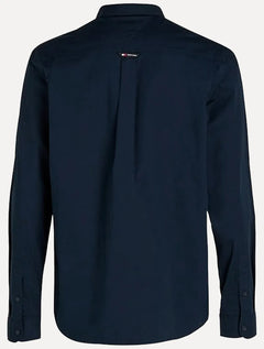 Camisa Tommy Jeans Masculina Regular Entry Poplin Azul Marinho