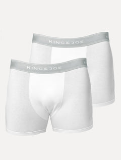 Cueca King & Joe Boxer Lisa Grey Logo Branca Pack 2UN
