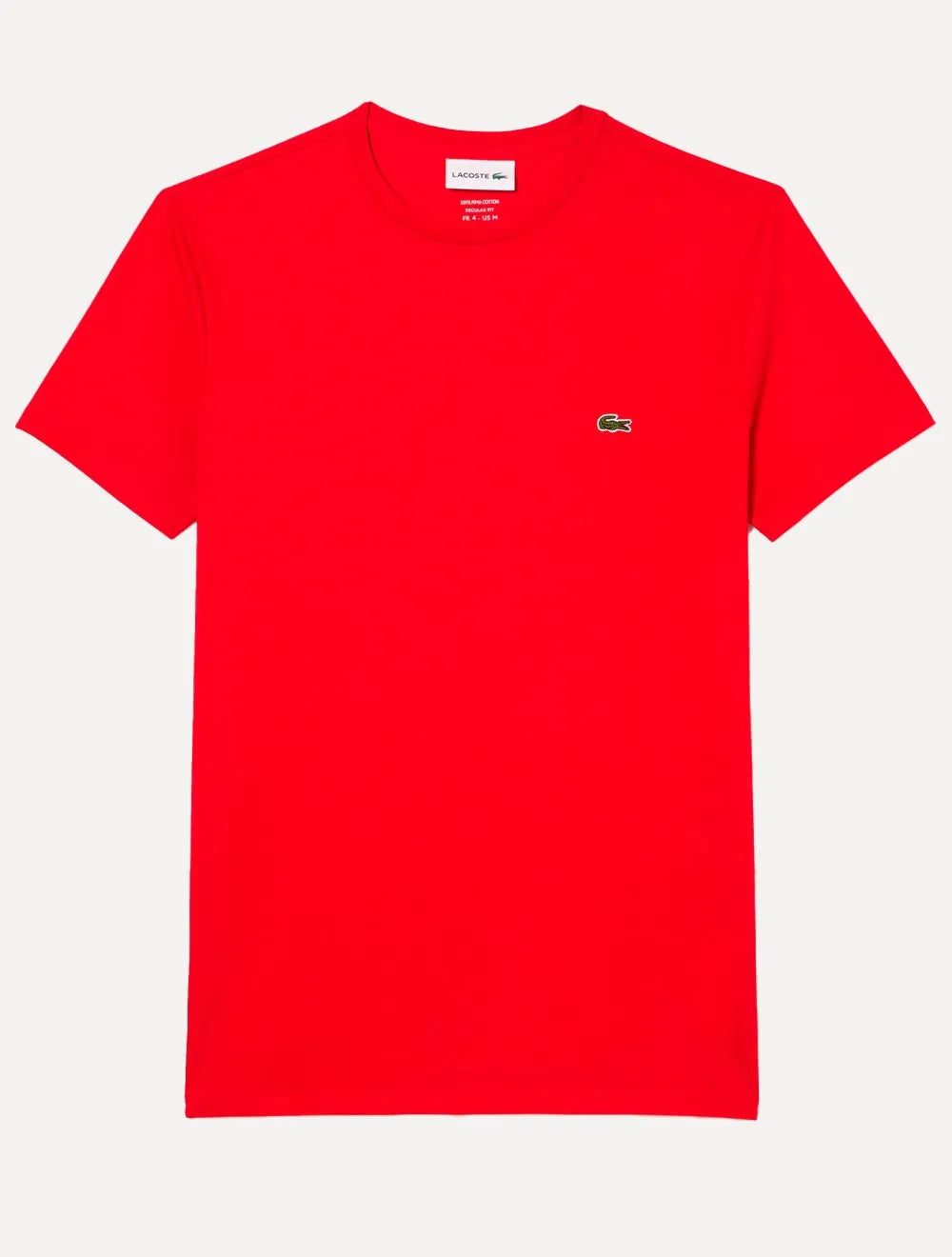 Camiseta Lacoste Masculina Jérsei Algodão Pima Vermelha
