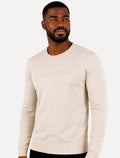 Suéter Calvin Klein Jeans Masculino Tricot Gola Careca Liso Areia