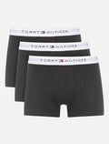 Cueca Tommy Hilfiger Cotton Stretch Trunk Preta Pack 3UN
