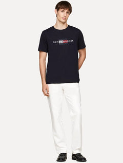 Camiseta Tommy Hilfiger Masculina Regular Flag Embro Azul Marinho
