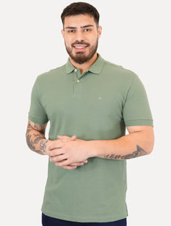 Polo Aramis Masculina Basic Piquet Mono Verde Menta