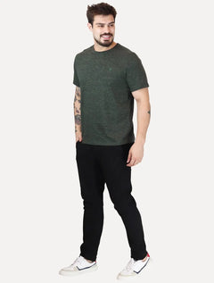 Camiseta Dudalina Masculina Melange Color Verde Escuro Mescla