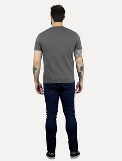 Camiseta Calvin Klein Masculina CK Bordado Peito Chumbo
