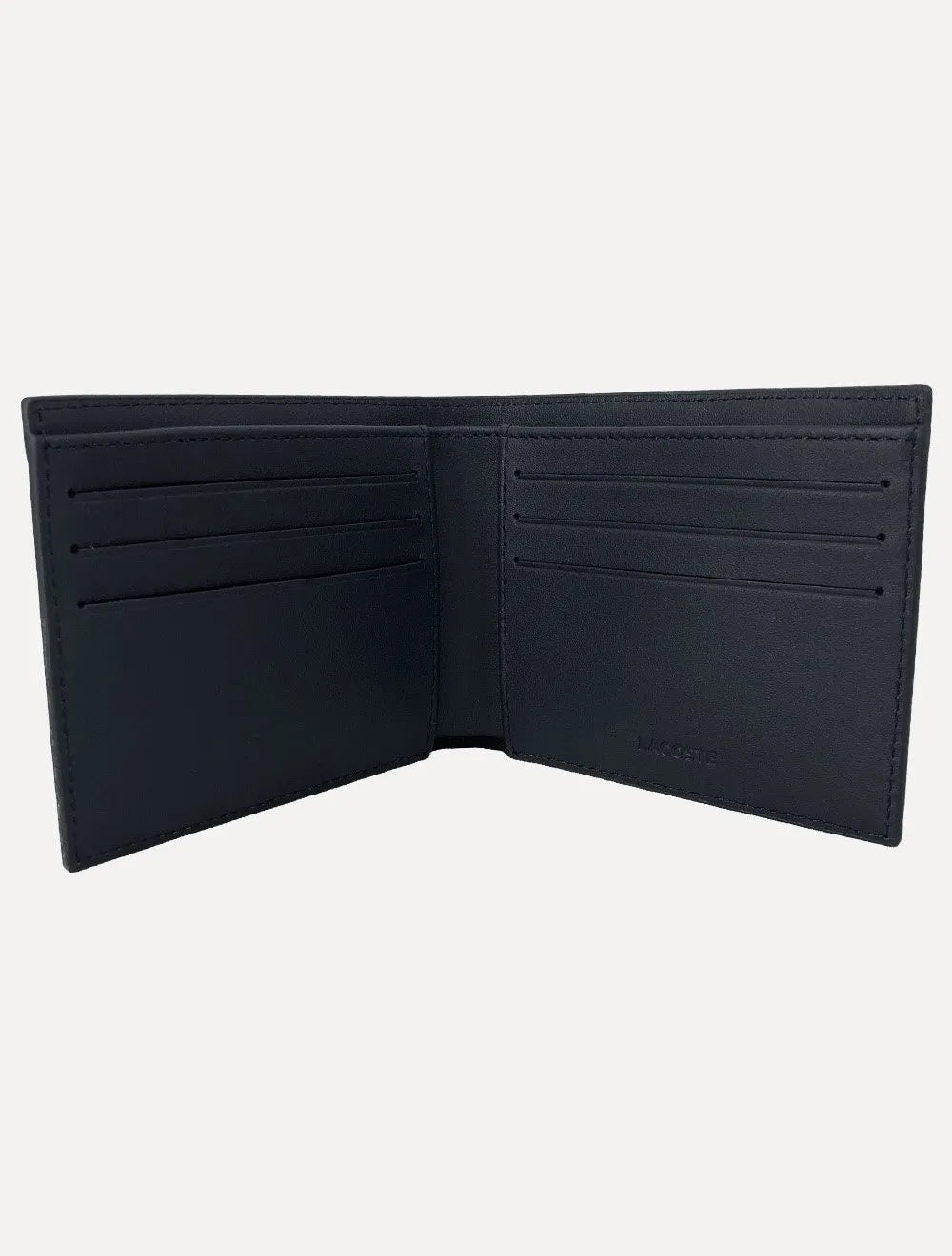 Carteira Lacoste Masculina Couro Classic Billfold Noir Azul Marinho