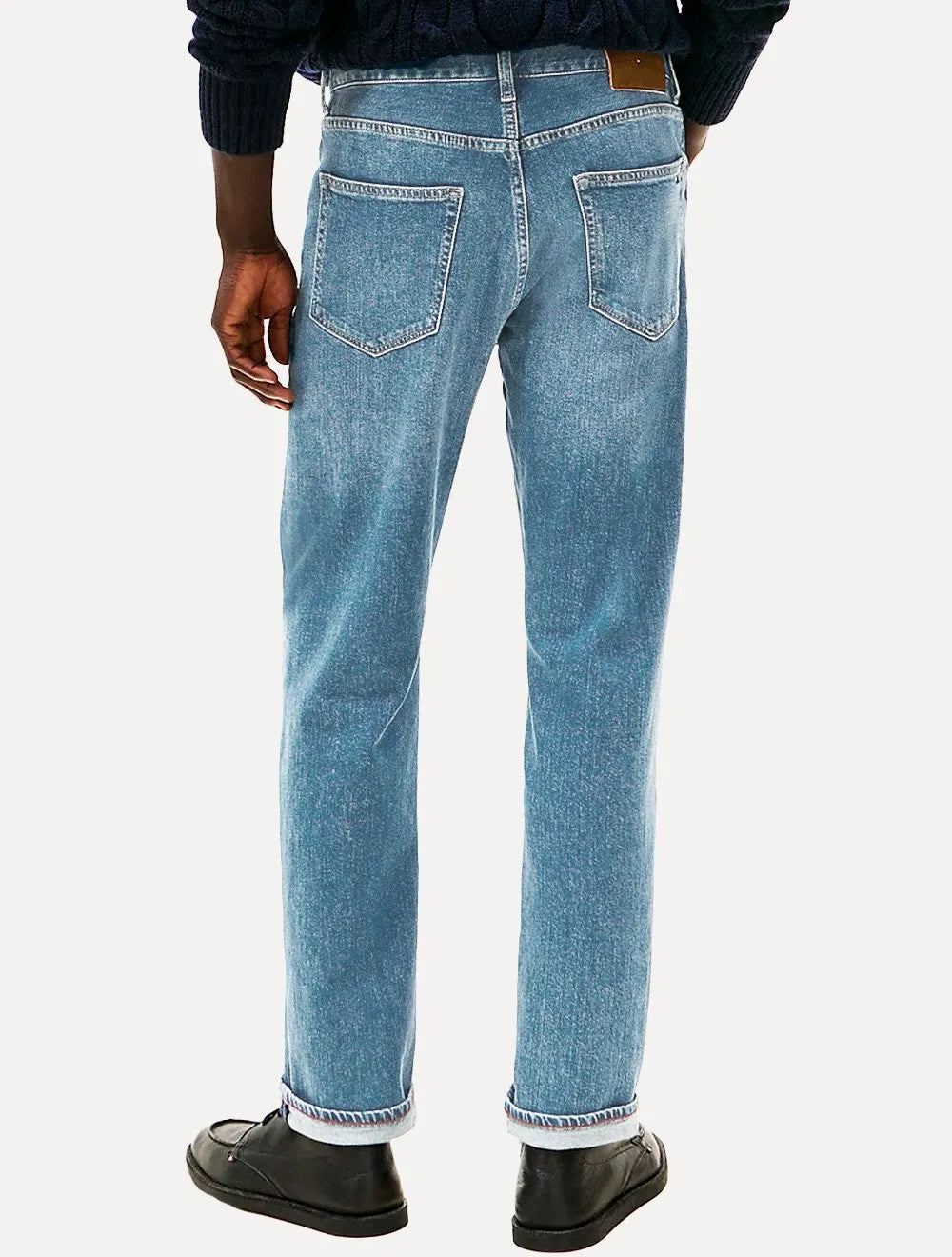 Calça Tommy Hilfiger Jeans Masculina Straight Denton Heron Blue Azul Clara