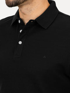 Polo Aramis Masculina Cotton Piquet Basic Preta