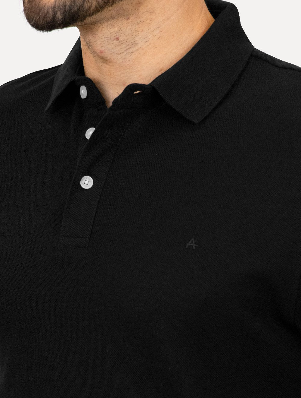 Polo Aramis Masculina Cotton Piquet Basic Preta
