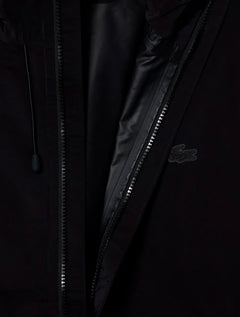 Jaqueta Lacoste Masculina Hoodie Waterproof Track Sport Preta