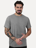 Camiseta Dudalina Masculina Essentials Mini Stripe Vertical Cinza Claro