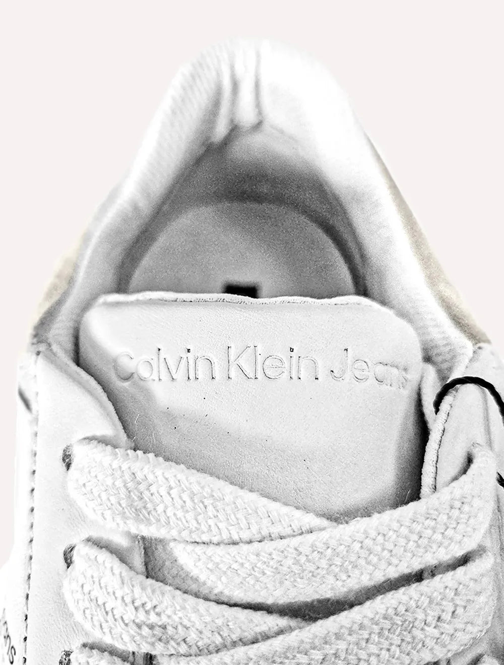 Tênis Calvin Klein Jeans Masculino Couro Sash Logo Basico Branco