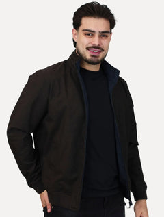 Jaqueta Aramis Masculina Bomber Dupla Marinho/Café
