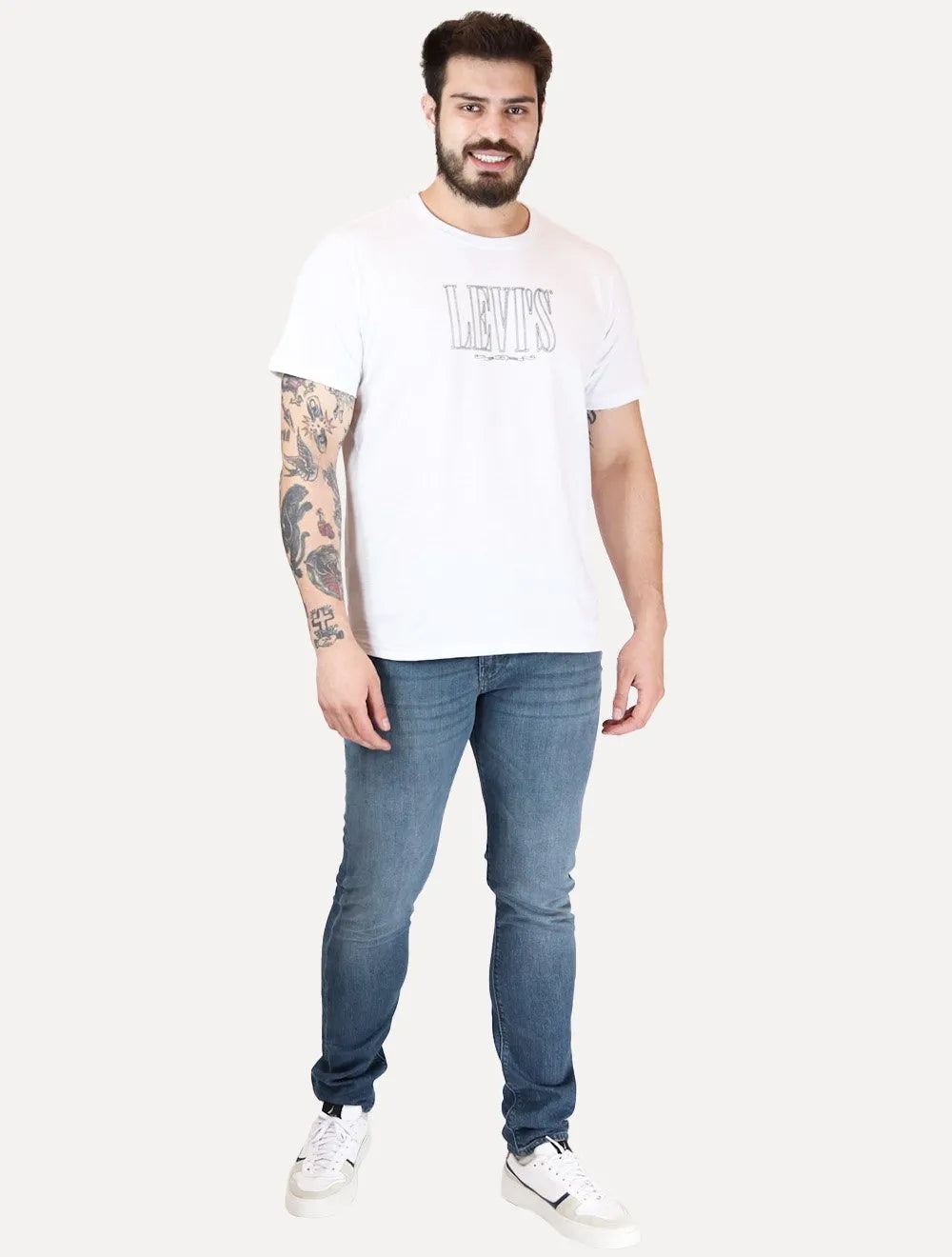 Calça Jeans Empório Armani Masculina J06 Slim Fit 5 Pockets Azul Índigo Médio