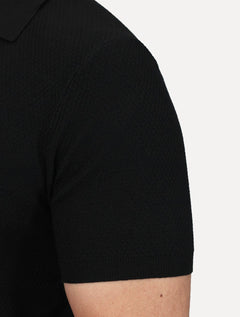 Polo Dixen Masculina Tricot Manga Curta Preta
