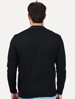 Tricot John John Masculino Transfer Logo Preto