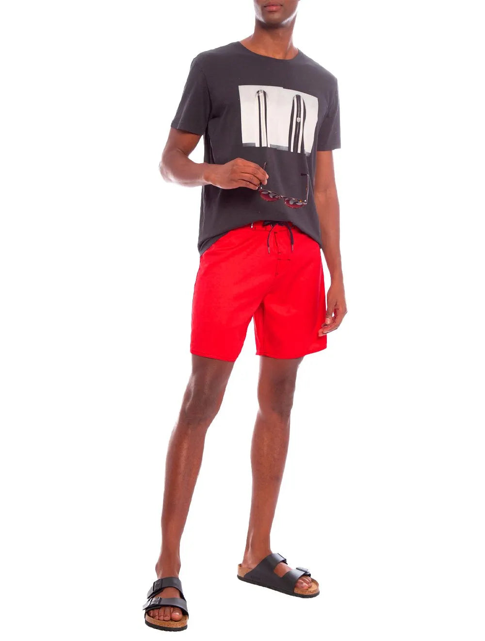 Bermuda Osklen Masculina D'Água Surf Urban Logo Vermelha
