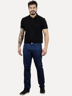Calça Dudalina Jeans Masculina Regular Stretch Classica Azul Escuro