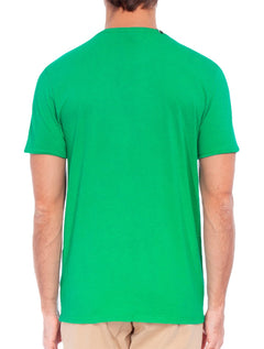 Camiseta Replay Masculina Basic Crewneck Logo Verde